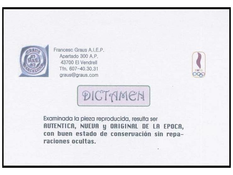 Alfons XIII 5 c. in unissued colour red, imperforated horizontal pair, unhinged mint, fine and rare, opinion Graus AIEP