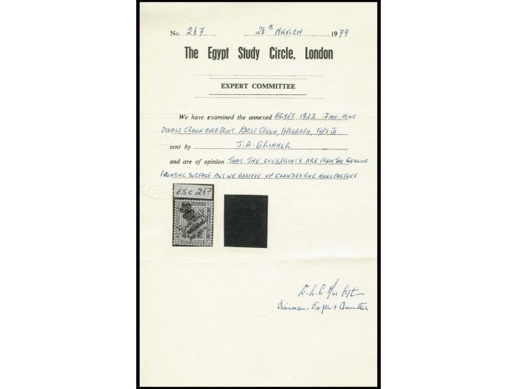 2 m. vermilion, Type III overprint, the fresh mint example with variety overprint double. A fine and scarce stamp with large 