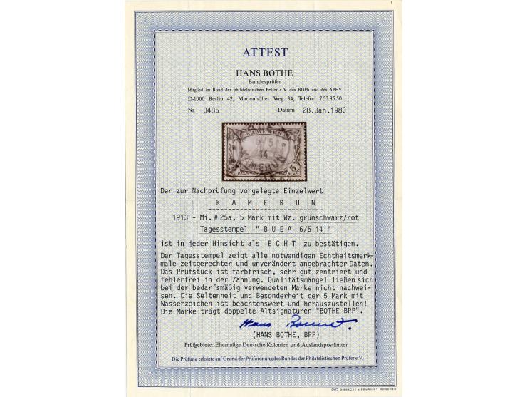 1897/1919, gestempelte Sammlung mit einigen doppelten, dabei Mi.-Nr. 19 und 25 in tadelloser Erhaltung mit Fotoattest R. Steu