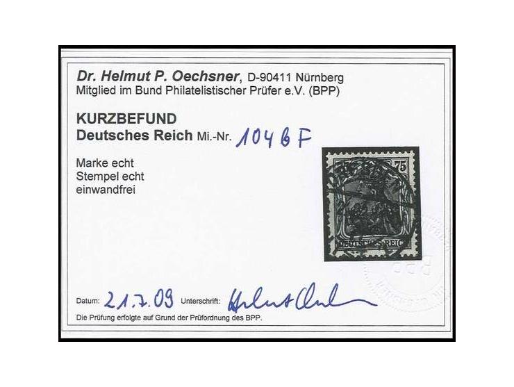 75 Pfg. mit Stempel "DRESDEN", Pracht, Fotokurzbefund Dr. Oechsner BPP (Mi. 450,-)