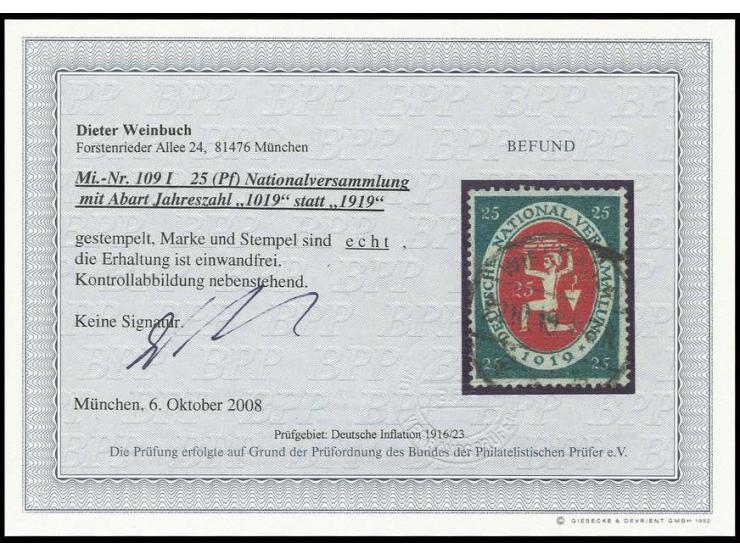 dito, gestempelt, Pracht, Fotobefund Weinbuch BPP (Mi. 400,-)