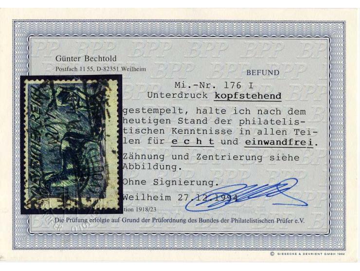 20 M. mit kopfstehendem Unterdruck, gestempelt, Pracht, Fotobefund Bechtold BPP (Mi. 1200,-)