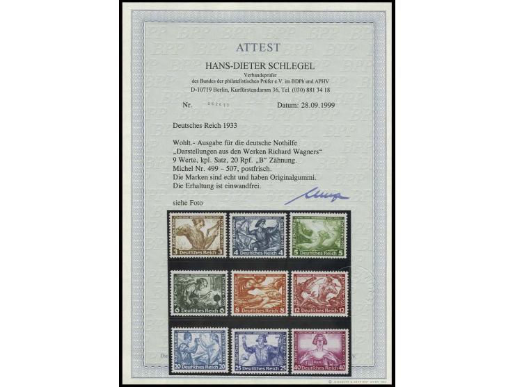 3-40 Pfg. kpl., postfrisch, Kabinett, Fotoattest H.D. Schlegel BPP (Mi. 2.300,-)
