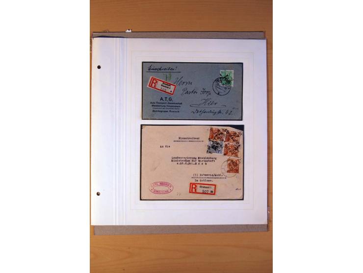 BEZIRKSHANDSTEMPEL: Interessante Sammlung auf selbstgestalteten Albenblättern in 2 Alben, dabei viele Besonderheiten, Briefe 