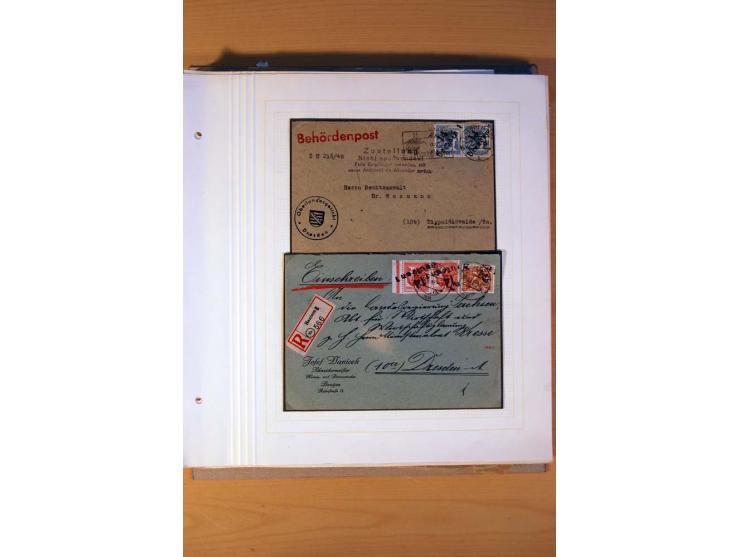 BEZIRKSHANDSTEMPEL: Interessante Sammlung auf selbstgestalteten Albenblättern in 2 Alben, dabei viele Besonderheiten, Briefe 