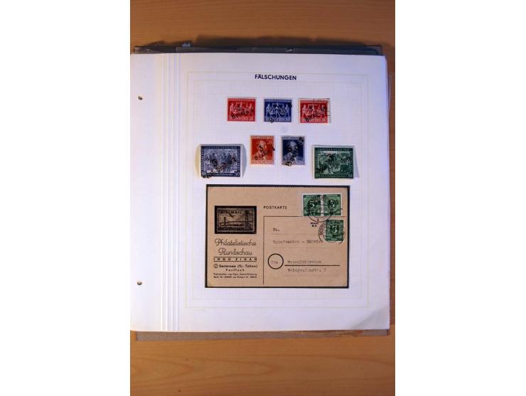 BEZIRKSHANDSTEMPEL: Interessante Sammlung auf selbstgestalteten Albenblättern in 2 Alben, dabei viele Besonderheiten, Briefe 
