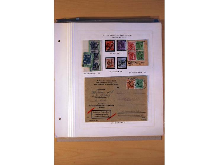 BEZIRKSHANDSTEMPEL: Interessante Sammlung auf selbstgestalteten Albenblättern in 2 Alben, dabei viele Besonderheiten, Briefe 