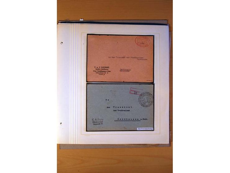 BEZIRKSHANDSTEMPEL: Interessante Sammlung auf selbstgestalteten Albenblättern in 2 Alben, dabei viele Besonderheiten, Briefe 