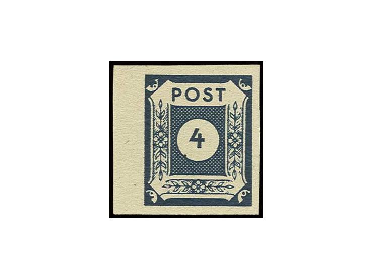 4 Pfg. schwarzblau, postfrisches linkes Randstück, sign. Leonhard sowie Fotoattest Ströh BPP (Mi. 700,-)