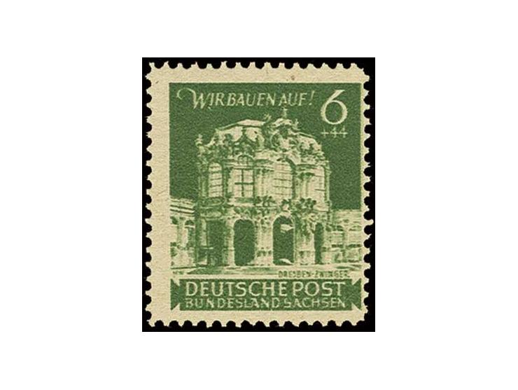 6 Pfg., Probedruck in schwarzgelbgrün auf graustichigem Schreibmaschinenpapier, postfrisch, Fotoattest Ströh BPP (Mi. 1.400,-