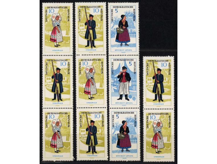 Volkstrachten 5-20 Pfg., Zusammendrucke kpl., postfrisch (Mi. 650,-)