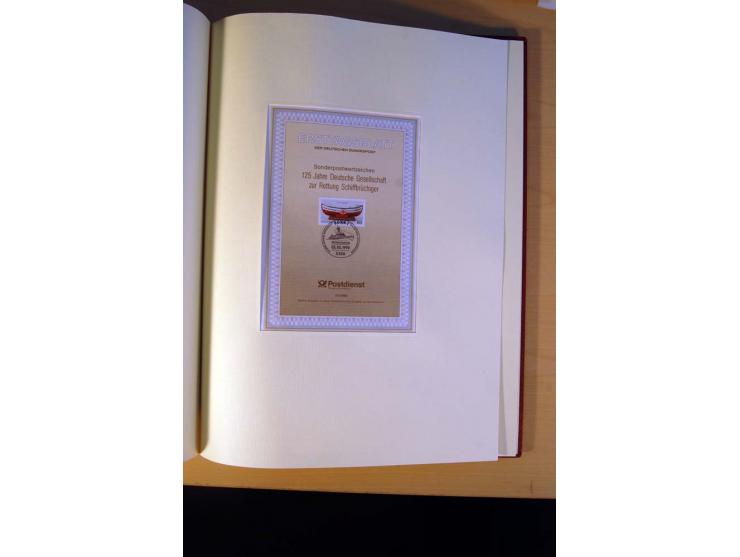 1990, Deutsche Gesellschaft zur Rettung Schiffbrüchiger 60 Pfg., kpl. Bogen, postfrischer und gestempelter 4er-Block sowie Er