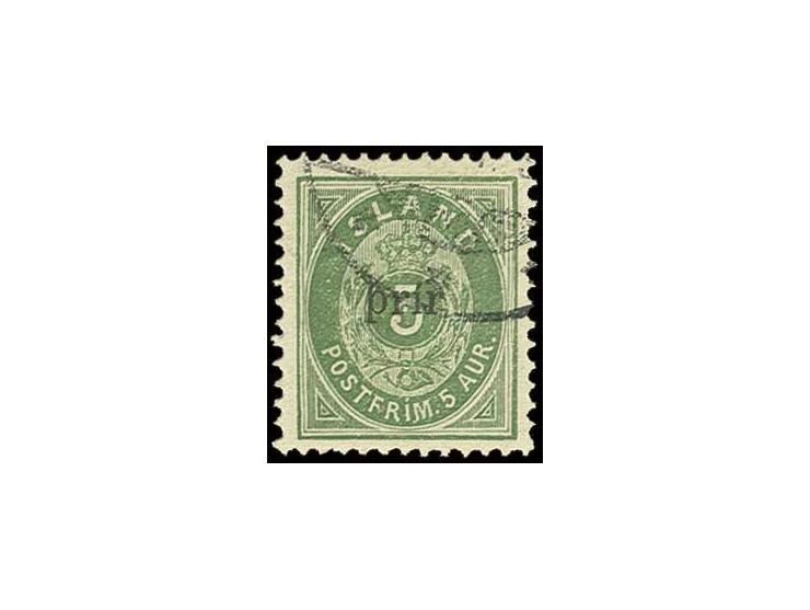 5 a. green with "prir" in type I, used, very fine, certificate SPA (Mi. 650,-)