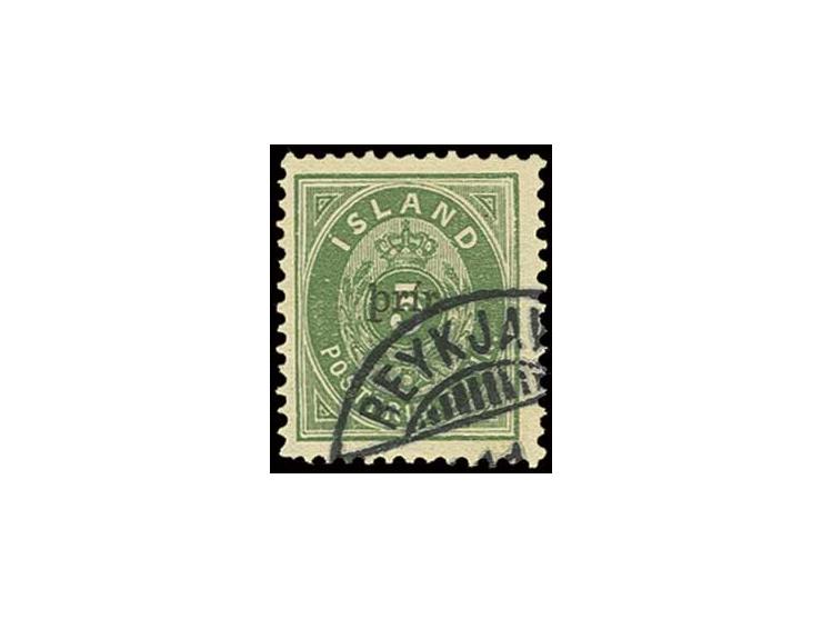 5 a., type II, cancelled "REYKJAVIK", fine, sign. Dr. Debo BPP and Kaiser certificate (Mi. 450,-)