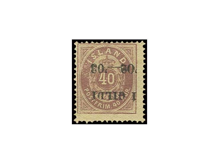 40 a. lilac with inverted overprint, unused, fine, Möller BPP certificate