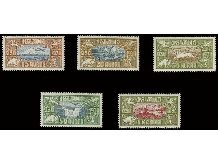 Airmail Allthing 15 a.-1 kr. cpl., unmounted mint, very fine (Mi. 380,-)