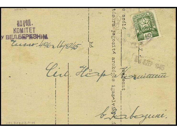 1945, Soviet star 40 f. tied by cds. to card, fine