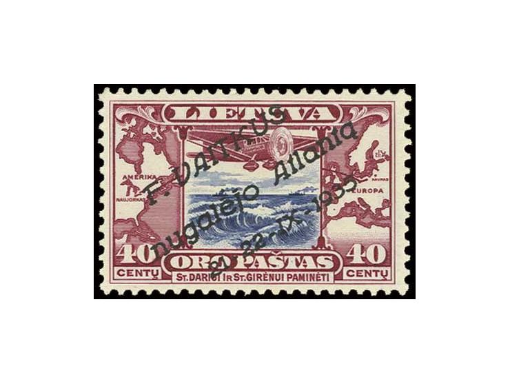 1935, Vaitkus-Atlantikflug 40 C., ungebraucht, Pracht, u.a. sign. Mikulski