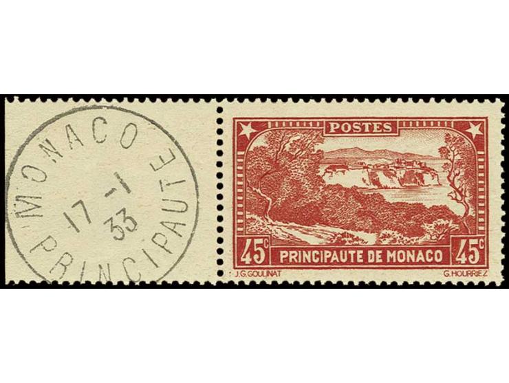 1933, 45 c. rouge brique, neuf sans charnière avec cachet à date sur bord de feuille, très beau (Mi. 600,-)