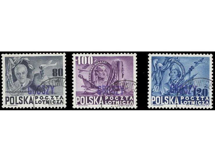 Roosevelt 80-120 zl. with handstamp "GROSZY", used, sign. Krawczyk