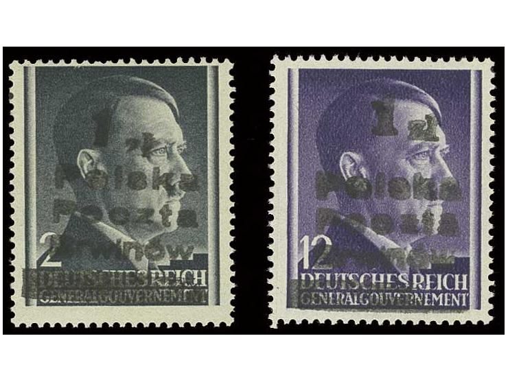 1945, 1 zl. on Hitler 2 gr. and 12 gr., unhinged mint, sign. Krawczyk resp. Gryzewski
