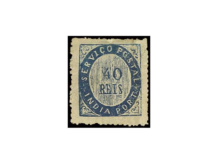 40 r. blue, unused o.g., very tiny thin at top (AF no. 3)