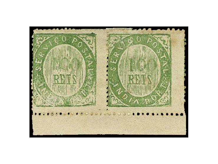 100 r. green, horizontal pair from the bottom sheet margin, unused o.g. The only known multiple of this stamp and a great rar