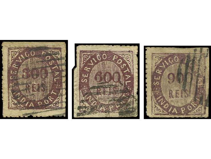 300 r.-900 r. violet, used, minor faults (AF no. 13-15)