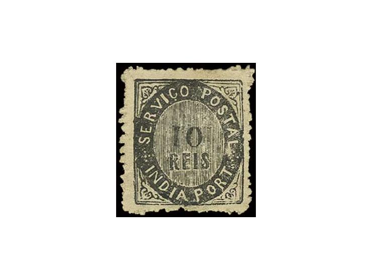 10 r. black with variety "1 inverted", unused, fine and scarce (AF no. 8)