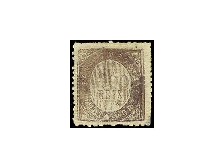 300 r. violet with double impression of the frame, unused o.g., very fine (AF no. 18) Provenance: Frazao