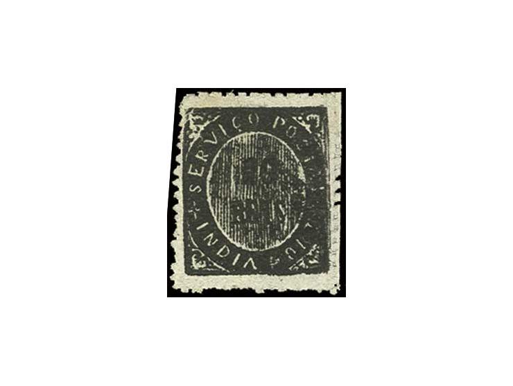 10 r. black with variety "double value 10 and 20", unused, a rare stamp (AF no. 21) Provenance: Frazao