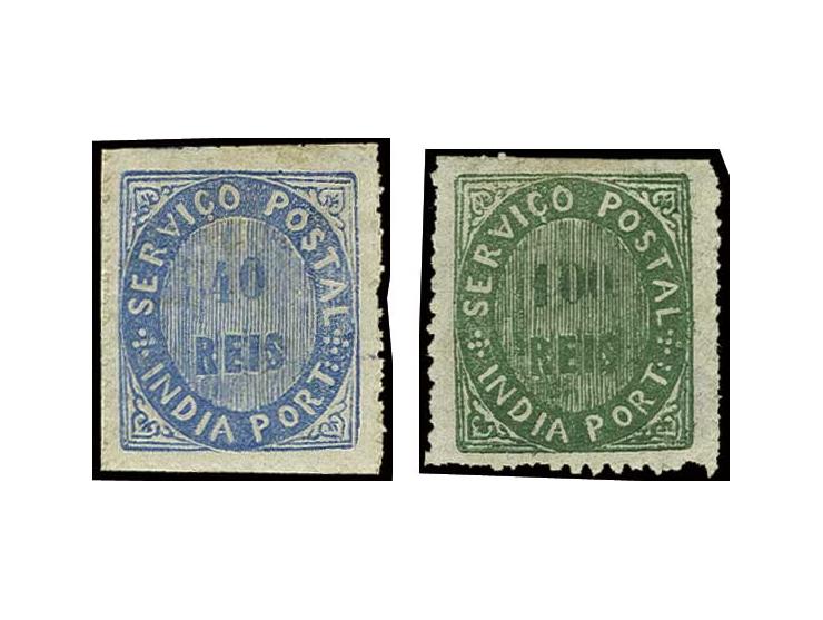 40 r. blue and 100 r. green, unused o.g., very fine (AF no. 29-30)