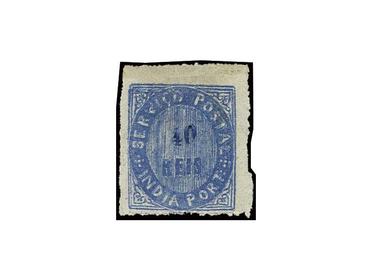 40 r. blue with variety "double frame", unused o.g., fine and rare (AF no. 29) Provenance: Frazao, Goncalves