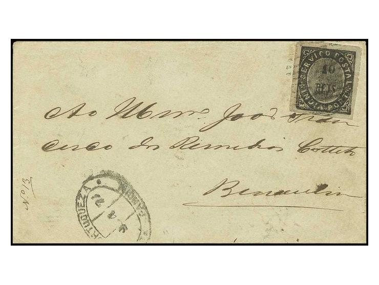 10 r. black, tied to small envelope from "PANGIM 9 4 77" to Benaulim; due to insufficient postage text on reverse with boxed 