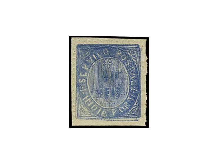 40 r. blue with variety "double frame", unused o.g. (AF no. 42)