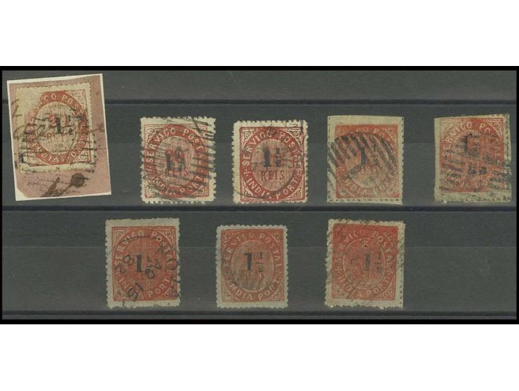 1½ on 20 r. 1st issue-8th issue, incl. 2nd issue on laid and wove paper, used, a rare set (AF no. 65 (2-41))