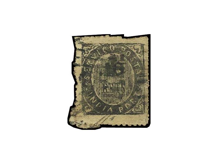1½ on 1873, 10 r. black, used, fine (AF no. 122 (16))