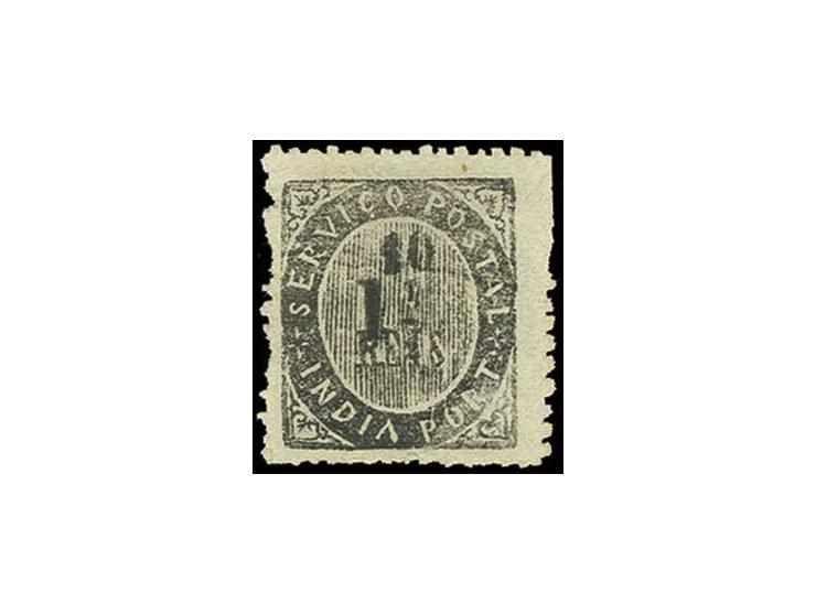 1½ on 1874, 10 r. black, unused (AF no. 122 (21))
