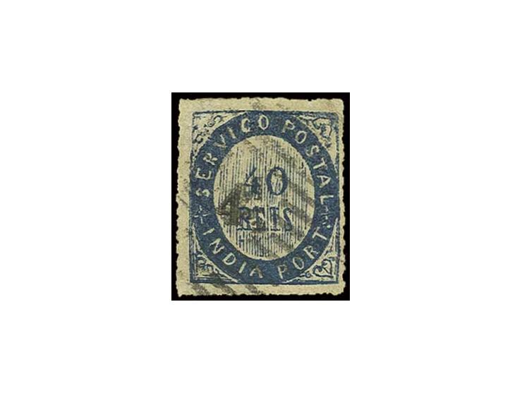 4½ on 1871, 40 r. blue, type I, used by numeral cancellation, fine (AF no. 123 (3))