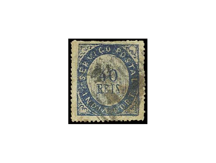 4½ on 1871, 40 r. blue, type I, used by numeral cancellation, fine (AF no. 123 (3))