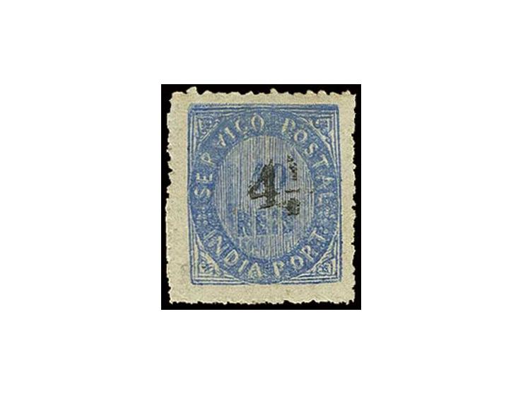 4½ on 1876, 40 r. blue with variety "double frame", unused o.g., fine (AF no. 123 (29))