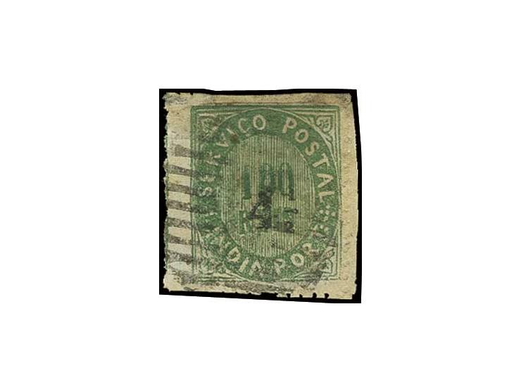 4½ on 1876, 100 r. green with variety "100 double", used, fine and scarce (AF no. 124 (30)) Provenance: Frazao