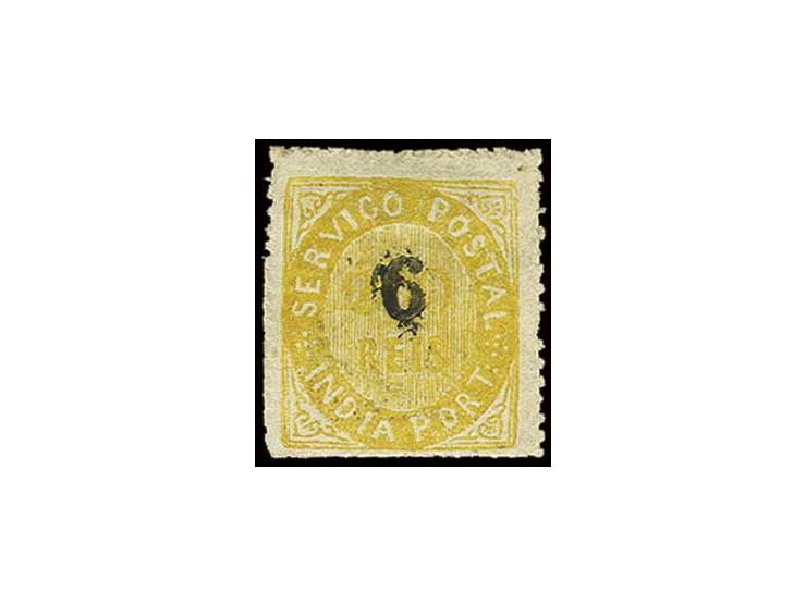 6 on 1871, 200 r. yellow on laid paper (avergoado), unused o.g. (AF no. 126 (12))