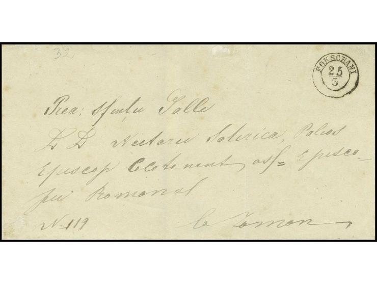 "FOKSCHANI 25/3" (cds. without Moldova at bottom) on cover to Roman with red arrival mark