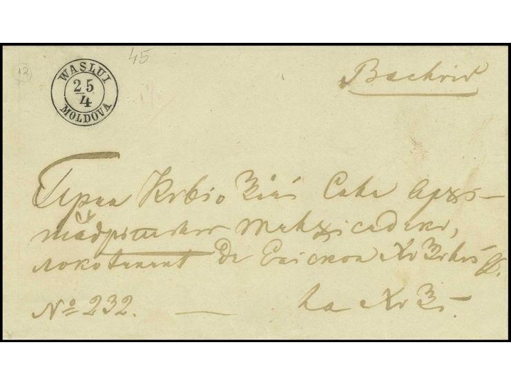 "WASLUI MOLDOVA 25/4", cds. on cover to Husi