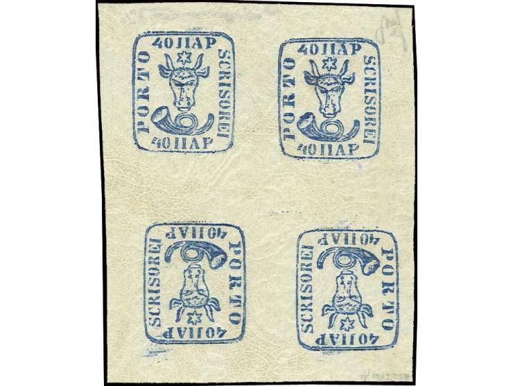 40 par. on white paper, block of four with 2 tête-bèche pairs, unhinged mint, very fine, signed Heimbüchler BPP
 