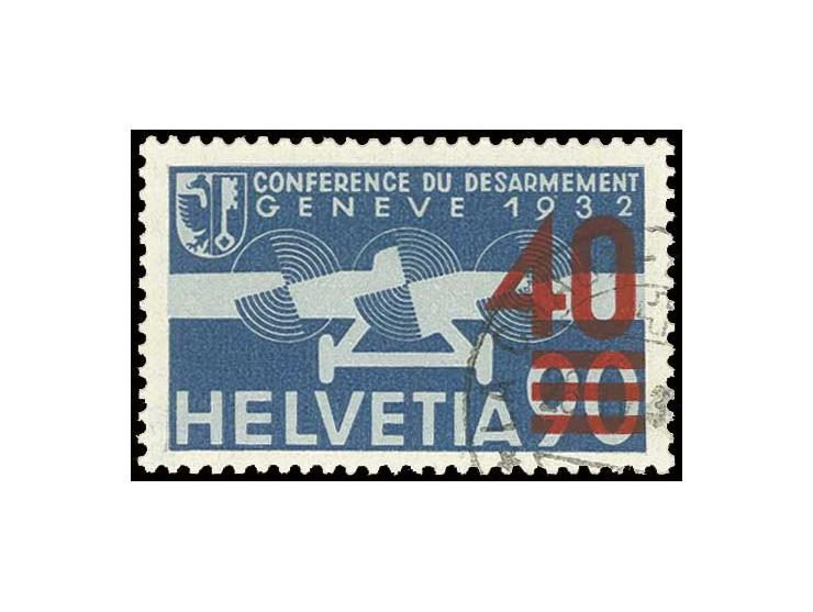 1936, Flugpost 40 C. mit Aufdruck in orangerot, sauber gestempelt, Kabinett, doppelt sign. Abt BPP (Mi. 800,-)