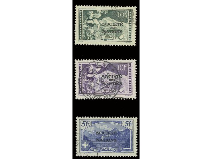 SDN: 1922/28, 5 und 10 Fr. sowie 1925/33, 10 Fr., gestempelt, Pracht (Mi. 420,-)