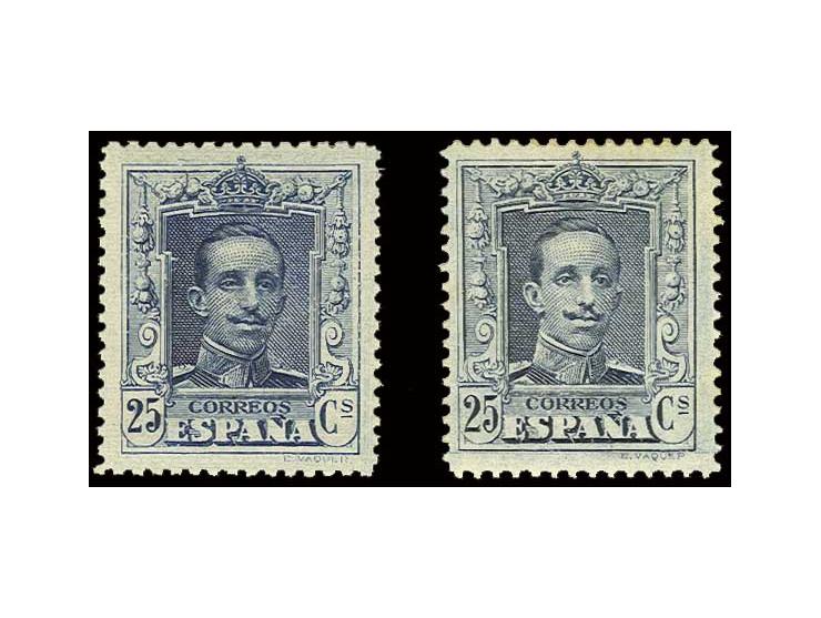 Unissued 25 c. type I and II, unused, slightly soiled otherwise fine (Edifil.-no. NE23-24)