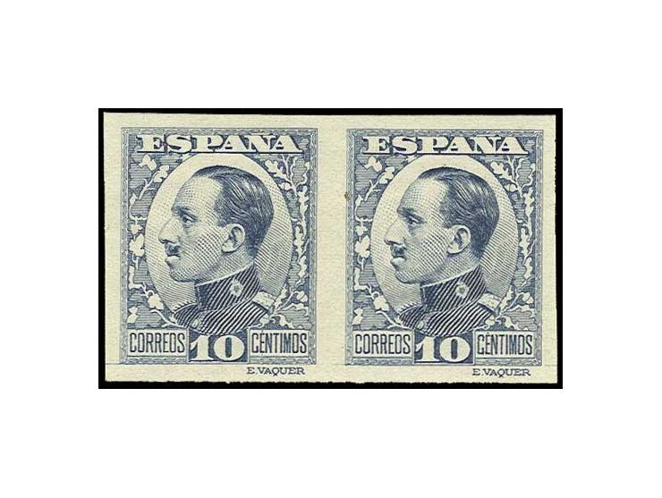 10 c., unissued colour ultramarine, imperforated horizontal pair, unhinged mint, very rare, opinion Graus for a split-up bloc